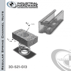 Regular Spring Channel Nuts ( Strut ) Steel-Hot Dip Galv. 5/8-11 X 7/16