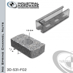 No Spring Channel Nuts ( Strut ) Steel-E.G. 10-24 X 1/4