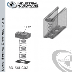 Long Spring Channel Nuts ( Strut ) Stainless Type 316 10-24 X 1/4