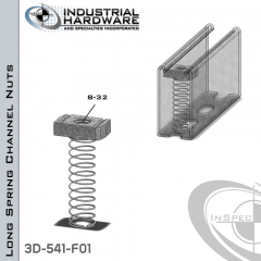 Long Spring Channel Nuts ( Strut ) Steel-E.G. 8-32 X 1/4