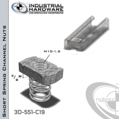 Short Spring Channel Nuts ( Strut ) Stainless Type 316 M10-1.5 X 3/8