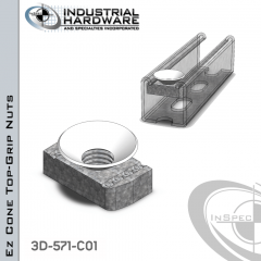 Ez Cone Top-Grip Nuts ( Strut ) Stainless Type 316 1/4-20 X 3/8