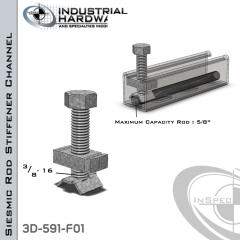 Seismic Rod Stiffener ( Strut ) Nuts Steel-E.G. 3/8-16 Thread