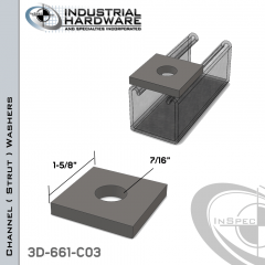 Channel ( Strut ) Washers Stainless 316 7/16 in. Hole X 1-5/8 in. Square X 1/4 in. Thick