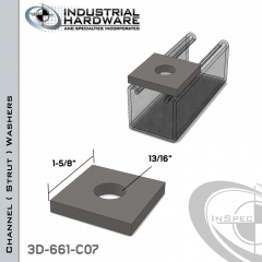 Channel ( Strut ) Washers Stainless 316 13/16 in. Hole X 1-5/8 in. Square X 1/4 in. Thick