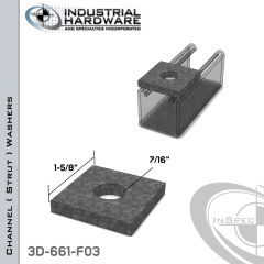 Channel ( Strut ) Washers Steel-E.G. (Zinc Plated) 7/16 in. Hole X 1-5/8 in. Square X 1/4 in. Thick