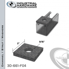 Channel ( Strut ) Washers Steel-E.G. (Zinc Plated) 9/16 in. Hole X 2 in. Square X 1/8 in. Thick