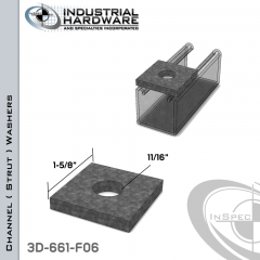 Channel ( Strut ) Washers Steel-E.G. (Zinc Plated) 11/16 in. Hole X 1-5/8 in. Square X 1/4 in. Thick