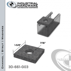 Channel ( Strut ) Washers Steel-Hot Dip Galv. 7/16 in. Hole X 1-5/8 in. Square X 1/4 in. Thick