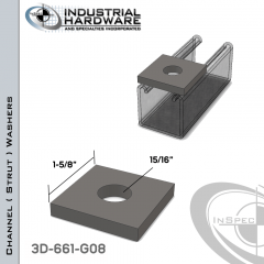 Channel ( Strut ) Washers Steel-Hot Dip Galv. 15/16 in. Hole X 1-5/8 in. Square X 1/4 in. Thick