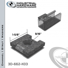 Channel ( Strut ) Washers Channel Guides Stainless 304 9/16 in. Hole X 1-5/8 in. Square X 1/4 in. Thick