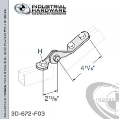 Adjustable Hinges From Steel-E.G. (ZP) With 3-Holes X 11/16 in. + 9/16 in.