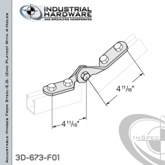 Adjustable Hinges From Steel-E.G. (ZP) With 4-Holes X 9/16 in. Hole