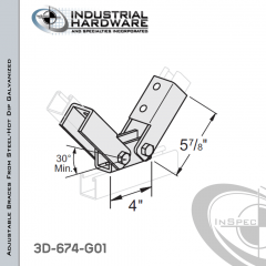 Adjustable Braces From Steel-Hot Dip Galv. With 4-Holes X 9/16 in.