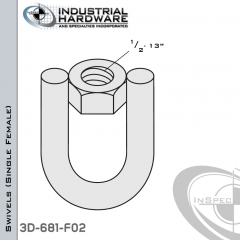 Strut Swivel (Single Female) From Steel-E.G. (Zinc Plated) With 1/2-13 Thread