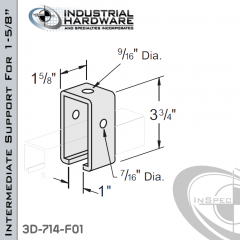 Intermediate Support For 1-5/8 in. Track From Steel-E.G. (Zinc Plated)