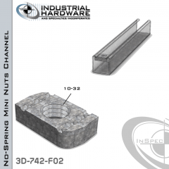 No-Spring Mini Nuts ( Strut ) Steel-E.G. (Zinc Pl) 10-32 Thread