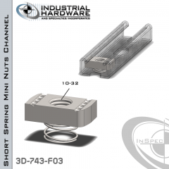 Short Spring Mini Nuts ( Strut ) Steel-E.G. (Zinc Pl) 10-32 Thread