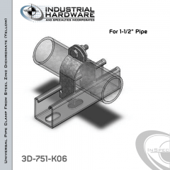 Universal Pipe Clamp-Rigid, IMC Or EMT-Assembled From Steel-Zinc Yellow Plating For 1-1/2 in. Pipe