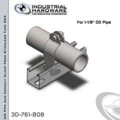 OD Pipe And Conduit Clamp From Stainless Type 304 For 1-1/8 in. OD Pipe