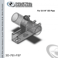 OD Pipe And Conduit Clamp From Steel-E.G. (Zinc Plated) For 12-1/4 in. OD Pipe