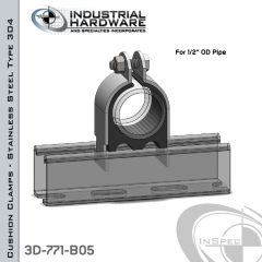 Cushion Clamps From Stainless Type 304 For 1/2 in. OD Tube