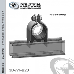 Cushion Clamps From Stainless Type 304 For 2-5/8 in. OD Tube