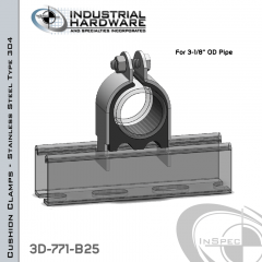 Cushion Clamps From Stainless Type 304 For 3-1/8 in. OD Tube