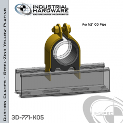 Cushion Clamps From Steel-Zinc Yellow Plating For 1/2 in. OD Tube