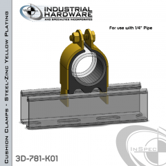 Cushion Clamps From Steel-Zinc Yellow Plating For 1/4 in. Pipe