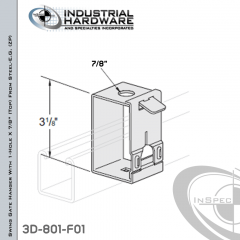 Swing Gate Hanger With 1-Hole X 7/8 in. (Top) From Steel-E.G. (ZP) For 1-5/8 in. Channel