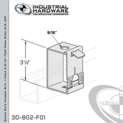 Swing Gate Hanger With 1-Hole X 9/16 in. (Top) From Steel-E.G. (ZP) For 1-5/8 in. Channel