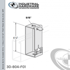 Swing Gate Hanger With 1-Hole X 9/16 in. (Top) From Steel-E.G. (ZP) For 3-1/4 in. Channel