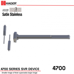 Hager 4701 Surface Vertical Rod 48 x 96 Fire Rated US32D Stock No 085268