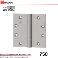 Hager 750 4.5 x 4.5 US26D Full Mortise Hinge Stock No 001970