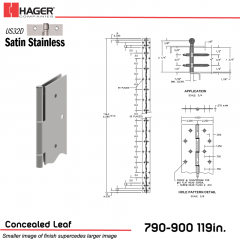 2BP-123546,PR900119032D000001E21P,798550235460,790-900 119" US32D 1PK  RH EPT  21-7/8" TO C/L