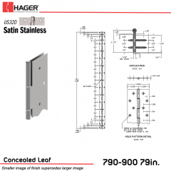 2BP-091861,PL900079032D000001E255,041359918615,790-900 79" US32D LH 1PK EPT   25.5" TO C/L