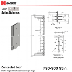 2BP-114597,PR900095032D000001E22G,798550145974,790-900 95" US32D RH 1PK EPT   22-3/8" TO C/L