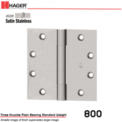 Hager 800 5 x 4.5 US32D Full Mortise Hinge Stock No 002500