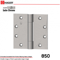 Hager 850 4.5 x 4.5 US26D Full Mortise Hinge Stock No 002644