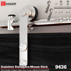 Hager 9436 Face Mount Stick Barn Door Stock No 183644