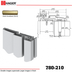 Hager 780-210 GLD Full Surface Leaf Hinge Stock No 122274