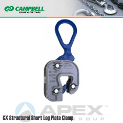 Campbell #6423110 Short Leg Structural GX Clamp - 1/16 to 1 in. Grip Range - 3 Metric Ton WLL