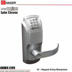 Hager 34K1 2-3/4 US26D ARC SCC KD ASA Electronic Lock Stock No 194599