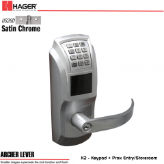 Hager 34K2 2-3/4 US26D ARC SCC KD ASA Electronic Lock Stock No 095489