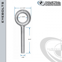 N2007-316SS-24-BLANK: 5/8 x 24 in Long Non Threaded Plain Pattern Eyebolt Blanks SS Type 316 - Made in the USA