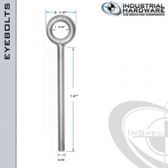 N2007-4140-12-BLANK: 5/8 x 12 in Long Non Threaded Plain Pattern Eyebolt Blanks Alloy Steel 4140 - Made in the USA