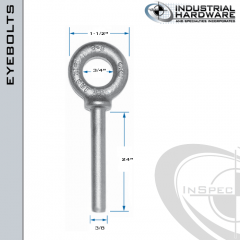 N2023-316SS-24-BLANK: 3/8 x 24 in Long Non Threaded Shoulder Pattern Eyebolt Blanks SS Type 316 - Made in the USA