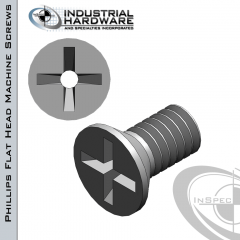 Stainless Phillips Flat Head Vented Machine Screw: 10-24 x 1/2