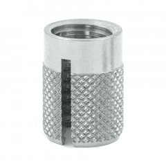 3/8-16 UNC x 0.625 PlastiSert Press-Fit Threaded Insert For Plastics - Flush - Bottom Slot - 303 Stainless - Made in USA